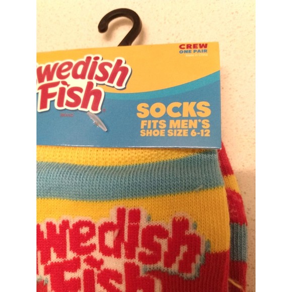 Yoohoo Oscar Mayer Swedish Fish Novelty Crew Socks Men's Shoe Size 6-12 3 Pair - Picture 3 of 10